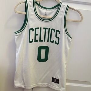Celtics Tatum #0 White and Green Basketball Jersey